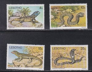 Lesotho # 270-273, Reptiles, NH, 1/2 Cat.