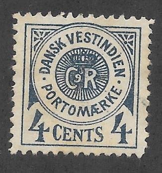 Danish West Indies (DWI) Scott #J2 Mint 4c Postage Due stamp 2018 CV $12.50