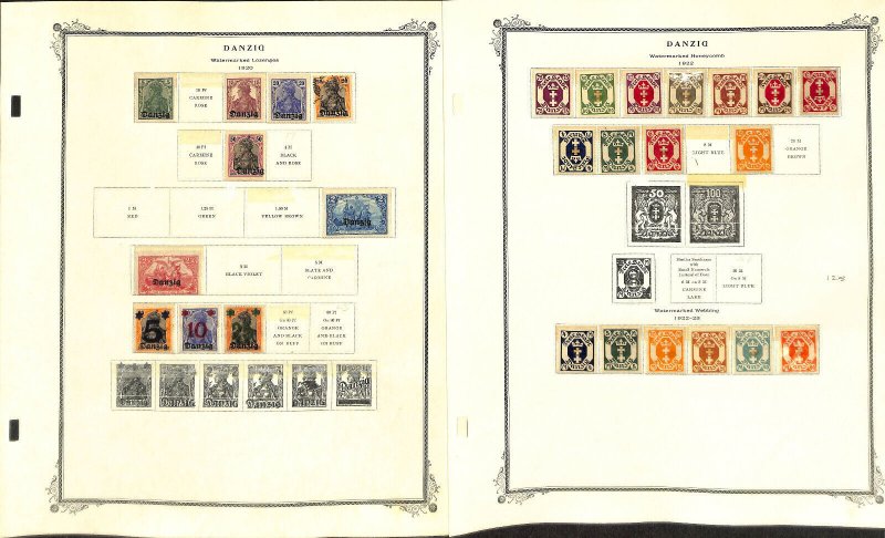 Danzig - Germany Stamp Collection 25 Scott Specialty Pages, 1920-1938 (BG)