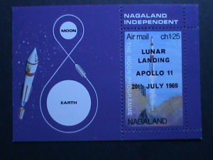 ​NAGALAND-1969 LUNAR LANDING-APOLLO II-OVPT  IMPERF MNH S/S- OG VERY FINE