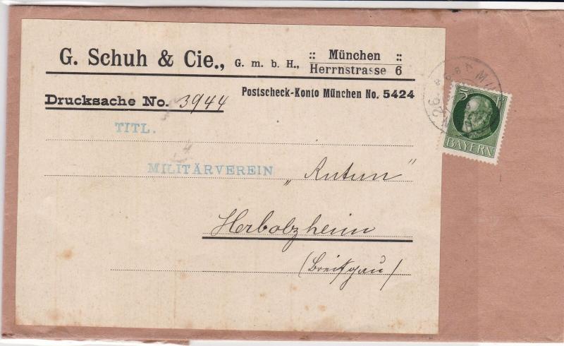 bavaria 1915  stamps cover ref 21325