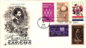 #1309 American Circus  – 5 stamp combo - Artcraft Cachet  SCBL