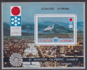 AJMAN # AJM008 MNH SOUVENIR SHEET SAPPORO 1972 OLYMPIC GAMES