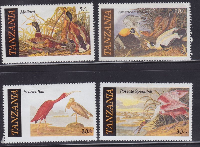 Tanzania 306-309 American Bird Illustrations 1986