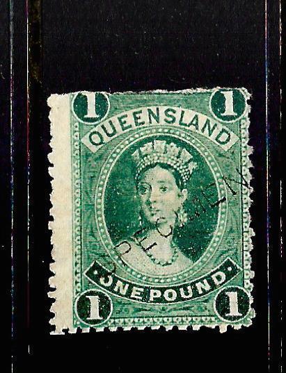 QUEENSLAND 1882-95  1pound   QV   MH SPECIMEN     SG 161s