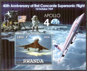 Rwanda 2009 Space Apollo Concorde S/S MNH