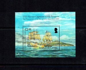 Tristan da Cunha: 2015, Bicentenary capture of HMS Penguin by USS Hornet, MNH