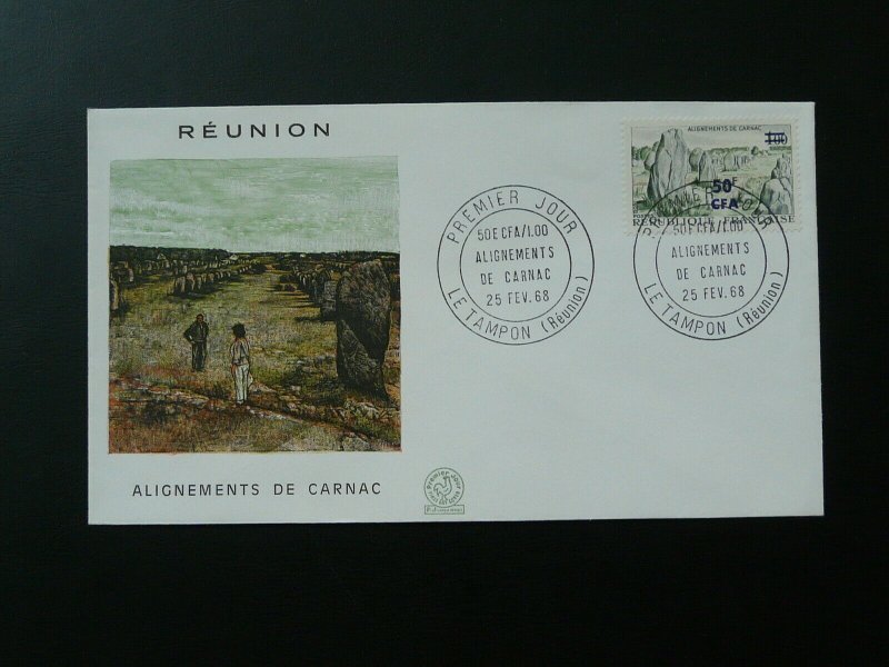 prehistory Carnac stones archaeology FDC Reunion Island 1968