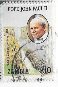 Zambia #473   Pope John Paul II   (U)  CV$6.50