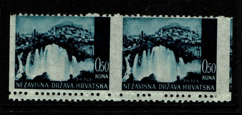 Croatia SC# 31 Imperf Between Pair / MNH / Light Gum Creasing - S9620