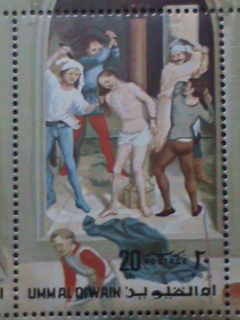 UMM AL QIWAIN -AIRMAIL STAMP THE PASSION OF CHRIST BY HANS MEMLING-MNH SHEET