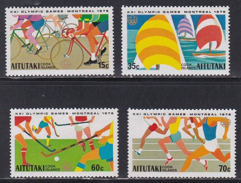 Aitutaki # 127-130, Montreal Summer Olympics, NH 1/2 Cat.