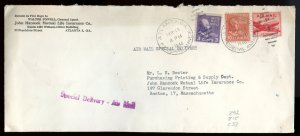 U.S. Scott 842, 815 Prexies and C33 on Air Mail Special Delivery Cover