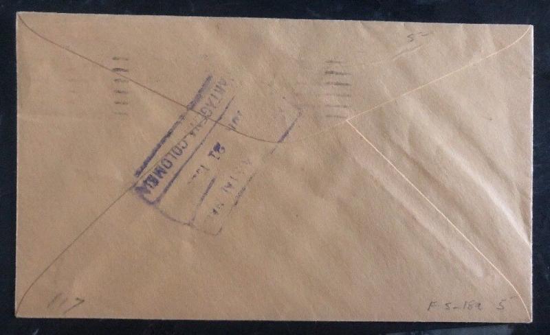 1929 Cristobal Canal Zone Panama First Flight cover FFC to Cartagena Colombia