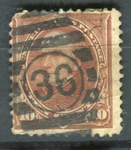 USA; 1894 early Presidential series issue used 10c. value, fair Postmark