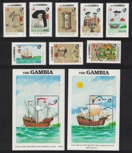 Gambia Exploration of West Africa Vasco da Gama 8v+2 MSs 1988 MNH SG#825-MS833