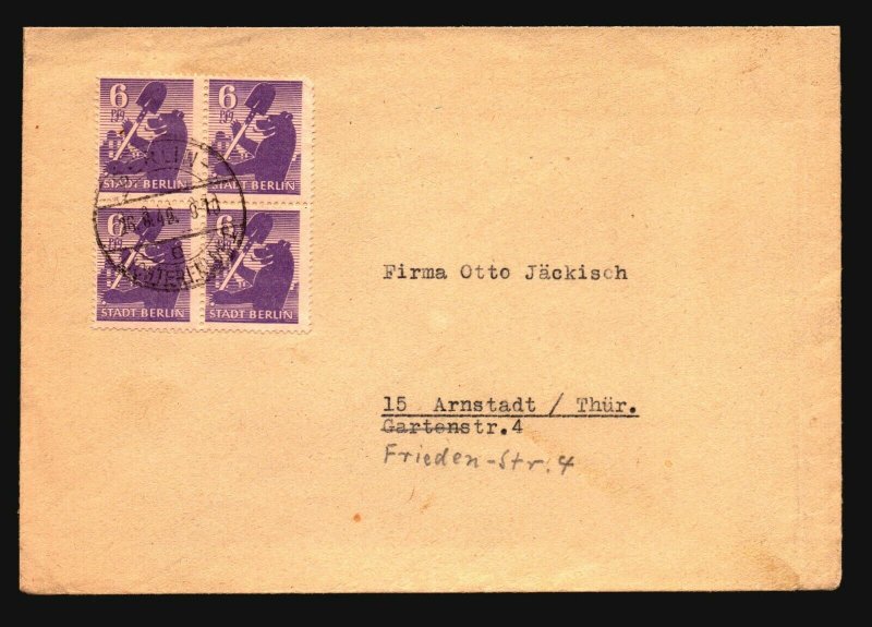 Germany 1946 STADT Berlin Cover / Block of 4 - Z17215