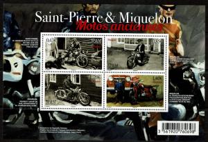 St Pierre & Miquelon #1048 Mini/Souvenir Sheet MNH - Vintage Motorcycles (2017)