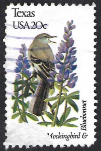 United States #1995 20¢ State Birds & Flowers - Texas (1982). Used.