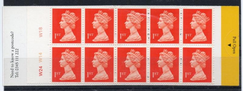 GB  1990 HD4 with cly no. Booklet 10x1st class  MNH