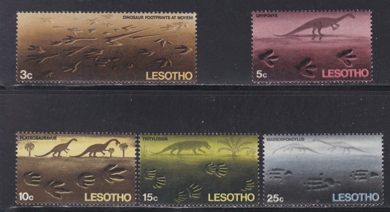 Lesotho # 75-79, Prehistoric Reptile Footprints, LH, 1/3 Cat,