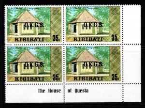 KIRIBATI SGO21 1981 35c OFFICIAL BLOCK OF 4 MNH