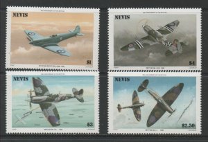 Thematic Stamps Transports - NEVIS 1986 AIRCRAFT.SPITFIRE 4v 372/5 mint