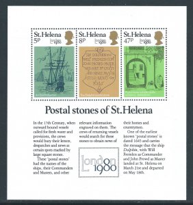 St. Helena #340a NH London '80 Stamp Exhib. SS