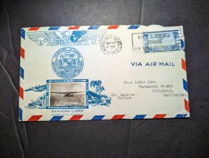 1936 USA Airmail Cover Honolulu HI to Hollywood CA