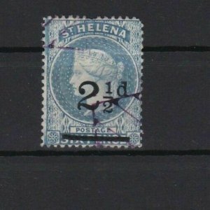 ST HELENA VARIETY 2½ d SURCHARGE WITH BENT BAR AND LARGE DOUBLE LINE C W/MARK