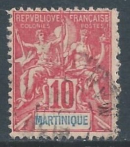 Martinique #39 Used 10c Navigation & Commerce - Red
