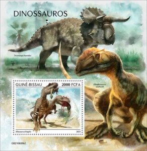 Guinea-Bissau - 2021 Allosaurus Dinosaur - Stamp Souvenir Sheet - GB210608b2