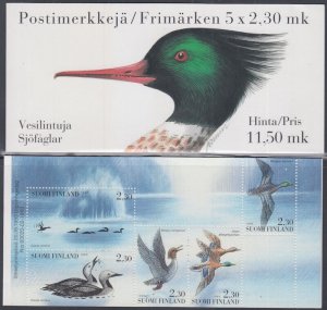 FINLAND Sc #925a MNH CPL BOOKLET with PANE of 5 DIFF BIRDS