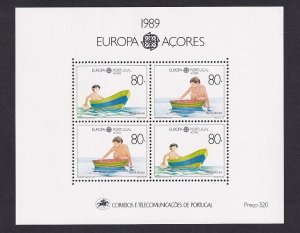 Portugal  Azores   #382 MNH  1989    Europa  sheet  children`s toys