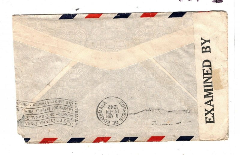 GUATEMALA WW2 Cover BERMUDA *HOTEL BERMUDIANA* CENSOR Hamilton 1942 LS198