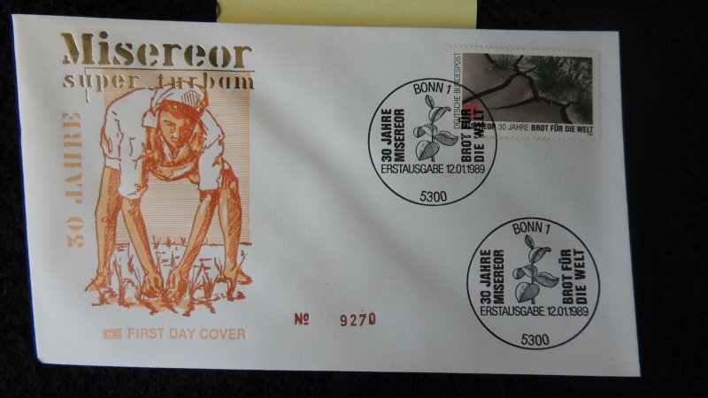 Germany 1989 FDC bread for the world miserior bonn PM GU food