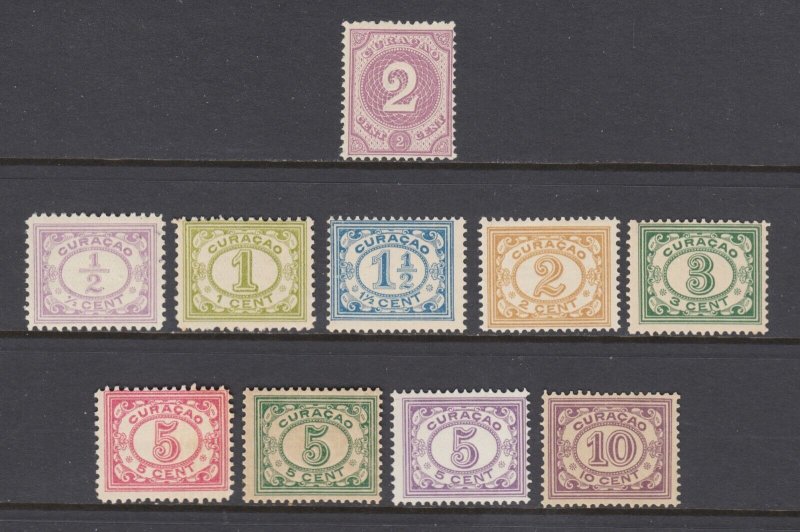 Netherlands Antilles Sc 14, 45-48, 51-54, 57 MNH. 1915-26 Definitives, 10 diff