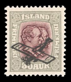 Iceland #C2 Cat$60, 1929 50a gray and violet, lightly hinged