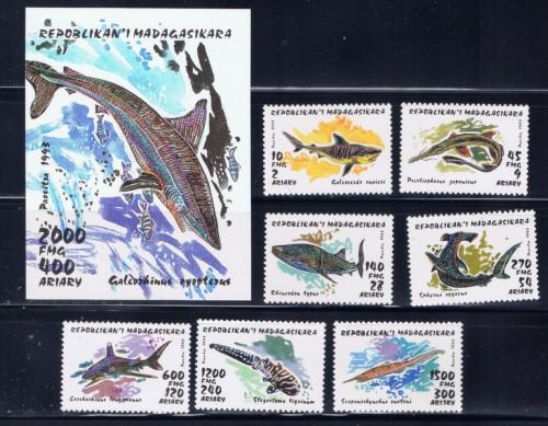 Malagasy 1280-87 NH 1993 Fish set 