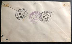 1936 Germany Hindenberg Zeppelin LZ 129 Olympics Cover comp set # B82-B89 To Usa