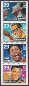 1993 American Music Strip Of 4 29c Postage Stamps, Sc# 2731, 2735-2737, MNH, OG