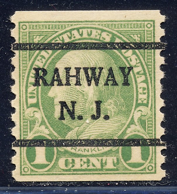 Rahway NJ, 597-42 Bureau Precancel, 1¢ coil Franklin