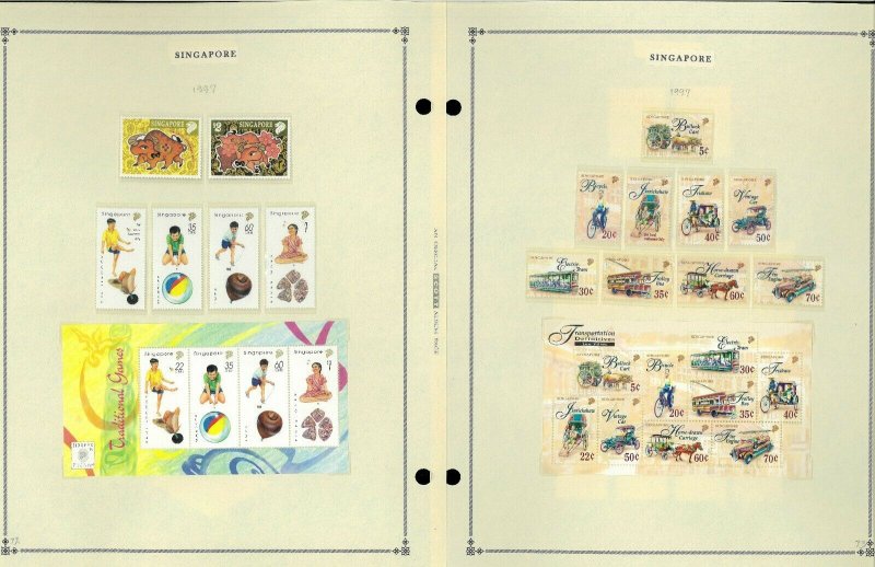 Singapore 1948-2007 MNH, LH in Mounts & Used Hinged on Scott Int. Pages