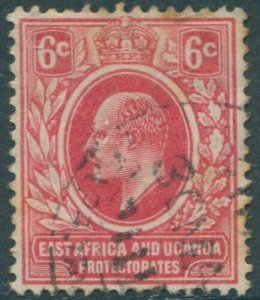 Kenya Uganda and Tanganyika 1907 SG36 6c red KEVII #2 FU (amd)