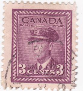 Canada - 1942 King George VI -3c Carmine-lake Used