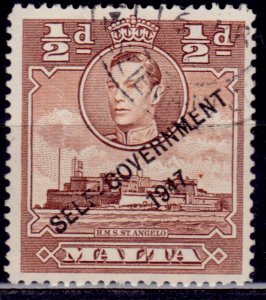 Malta 1948, KGVI, overprint, sc#209, used