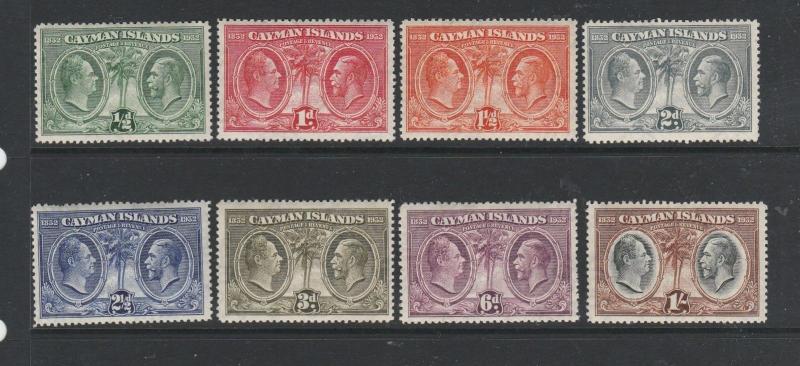 Cayman Islands 1932 Centenary set to 1/- Fresh MM SG 85/92 ( No 1/4d )