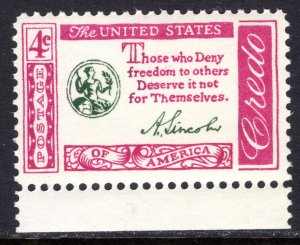 1143 MNH single American Credo - Abraham Lincoln Quotation