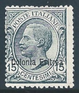 Eritrea #37 Mint No Gum 15c Italian Victor Emmanuel III Issue Ovptd. Colonia...