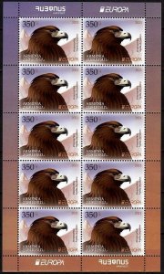 ARMENIA 2021-08 EUROPA: FAUNA Bird. Endangered Wildlife. Golden Eagle. M-SHEET**